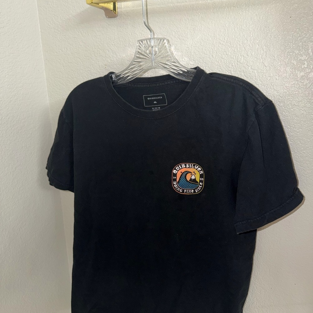 Quiksilver Black Tee with Colorful Logo